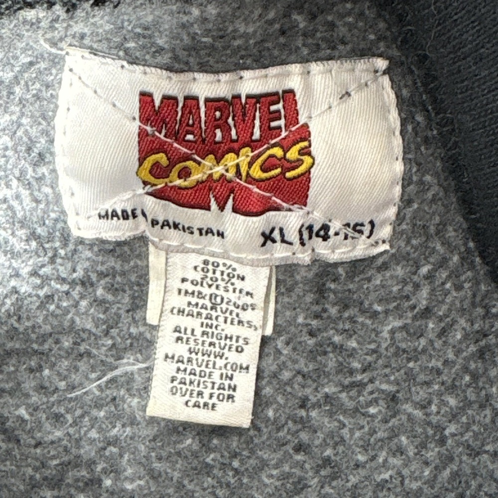 VTG Marvel Comics Wolverine Fleece Hoodie Size Youth XL (14-15)‎ Black Y2K Retro - Picture 6 of 13